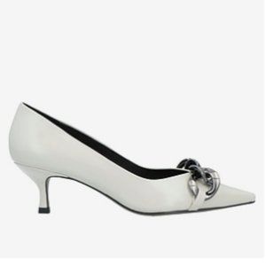 39 New Box 8 or 8.5 Genuine Leather BIBI LOU Kitten Heel Pump Pointed Toe Shoe